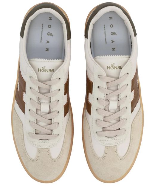 Hogan White Multicolour Calfskin Sneakers for men