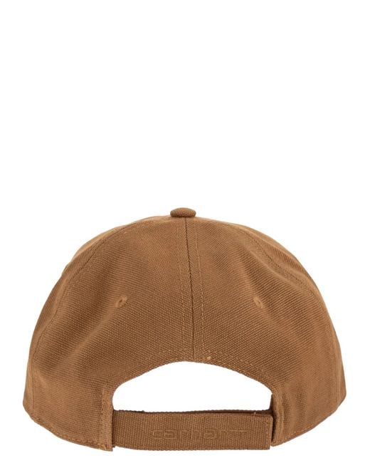 Carhartt Brown Cap With Visor And Logo