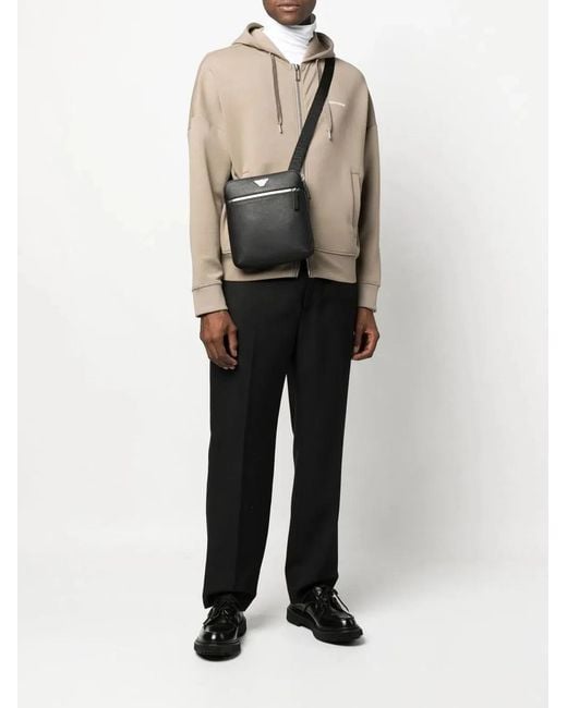Emporio Armani Black Messenger Bag for men