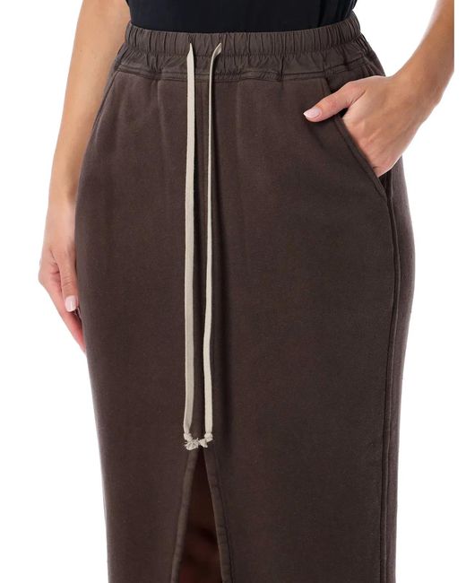 Rick Owens Brown Drkshdw Slit Skirt