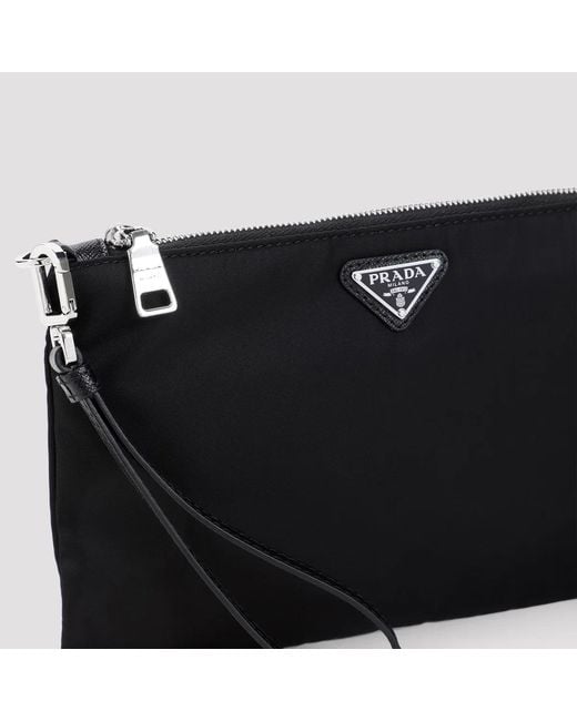 Prada Black Re-Nylon Clutch for men