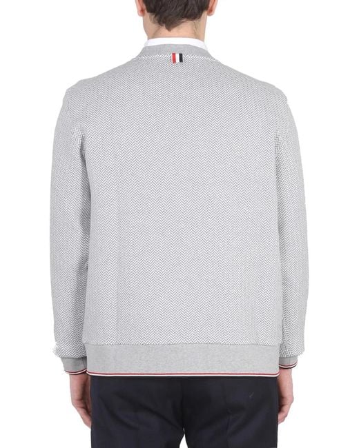 Thom Browne Gray Herringbone Jersey for men