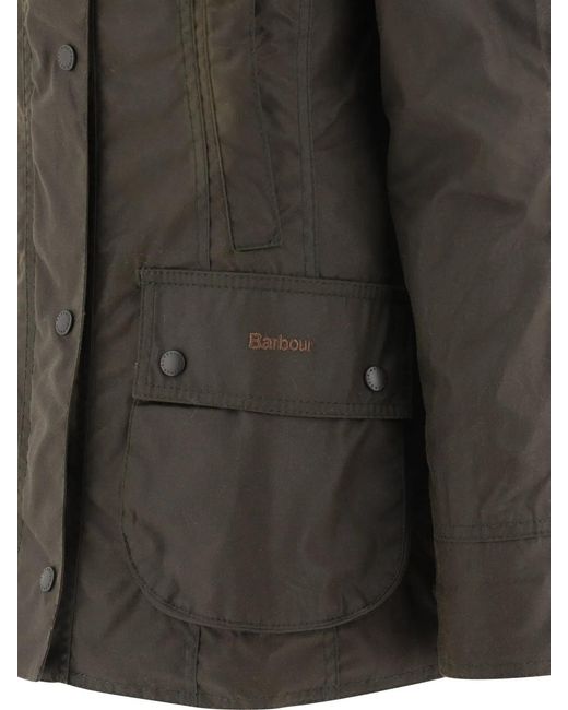Barbour Gray "Beadnell" Waxed Jacket