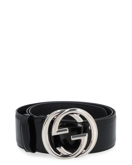 Gucci Black Gg Buckle Leather Belt
