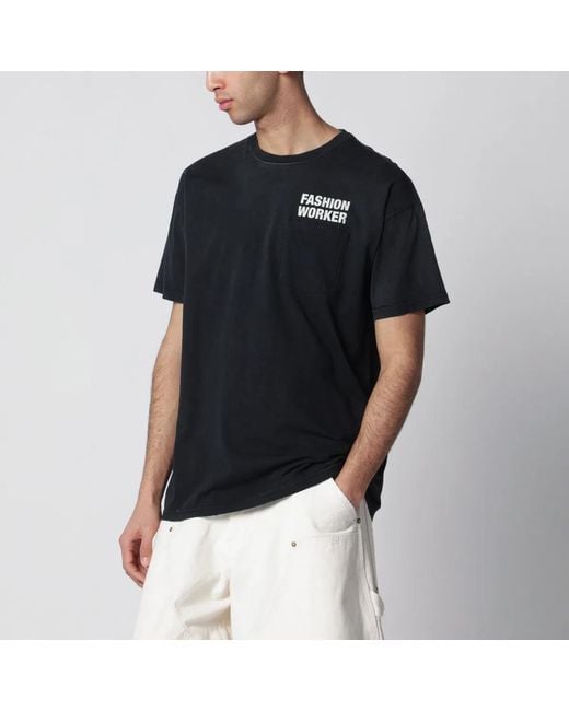 Willy Chavarria Black Fashion Worker T-Shirt for men