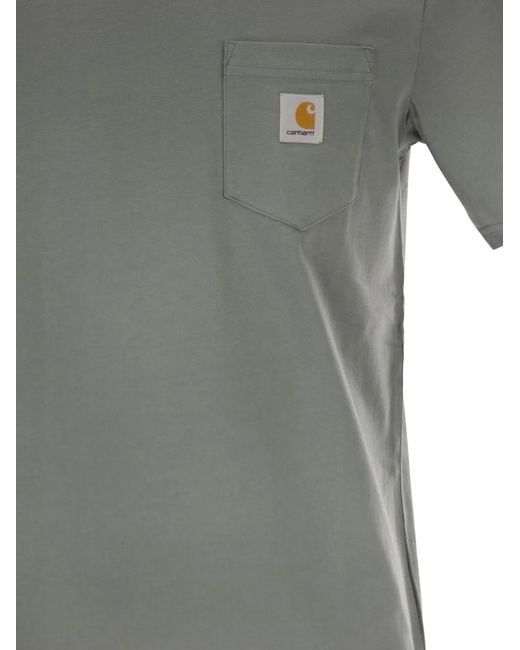 Carhartt Gray Cotton T-Shirt With Pocket