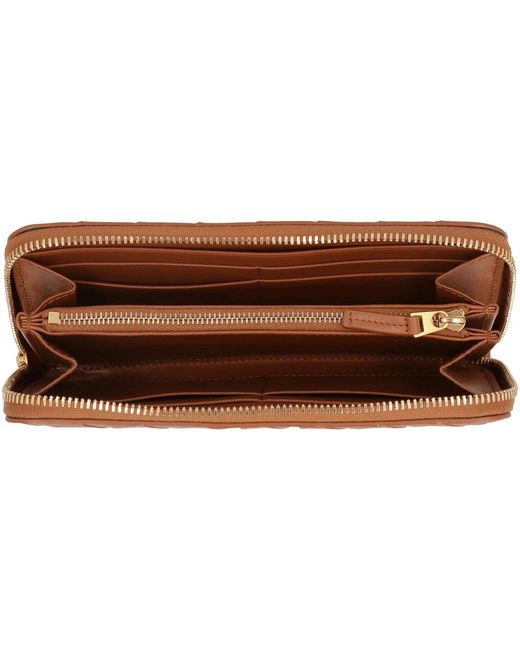 Bottega Veneta Brown Intrecciato Zip Around Wallet