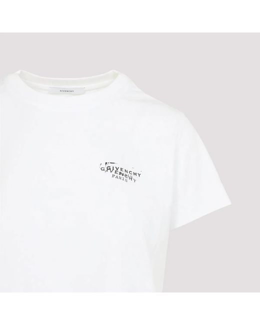 Givenchy White Logo-Print Fitted T-Shirt