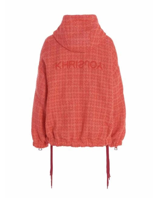 Khrisjoy Red 'Chris Windbreaker Tweed' Jacket