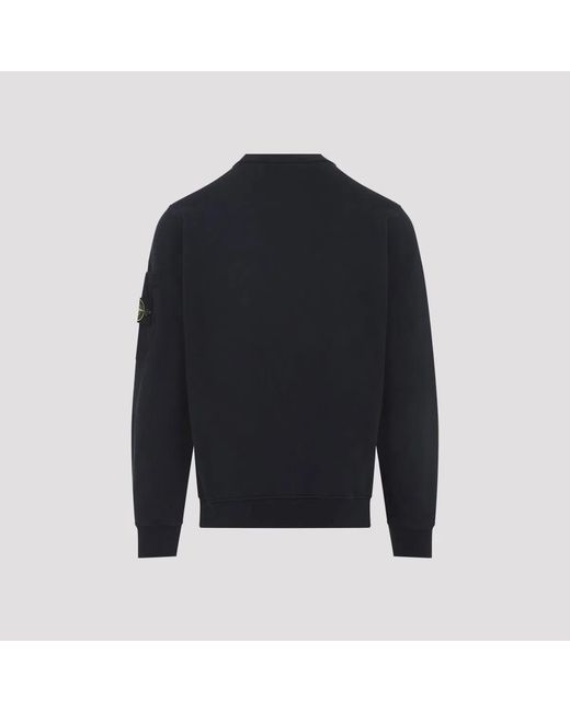 Stone Island Blue Regular Fit Crew Neck Sweatshirt With Seasonal Pocket for men
