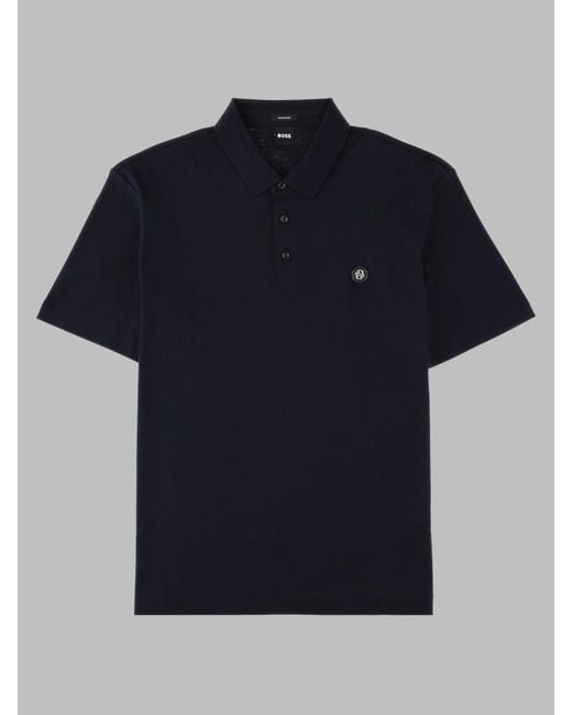Boss Blue Polo Con Logo for men