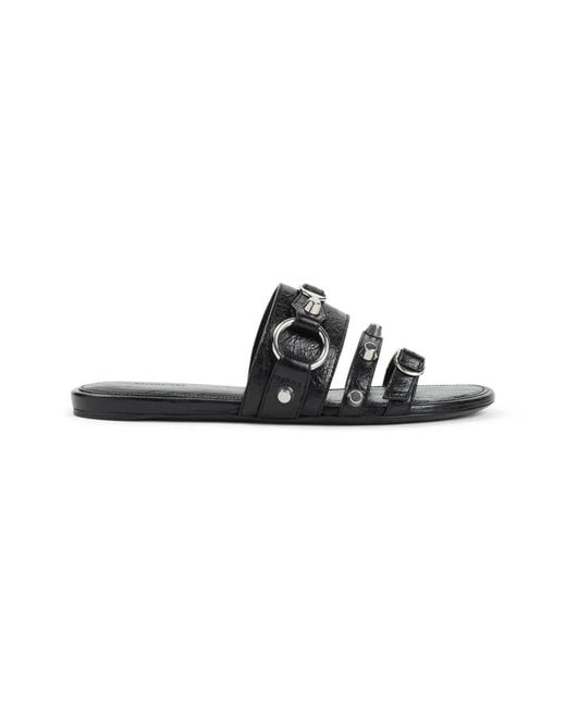 Balenciaga Black City Leather Mules