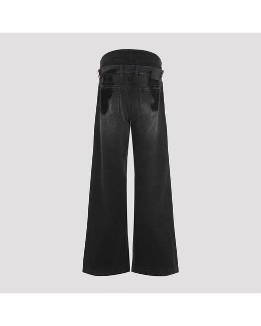The Attico Black Long Trousers Denim
