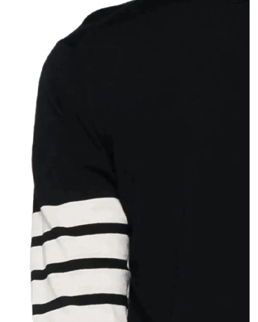 Thom Browne Black Wool Polo Shirt
