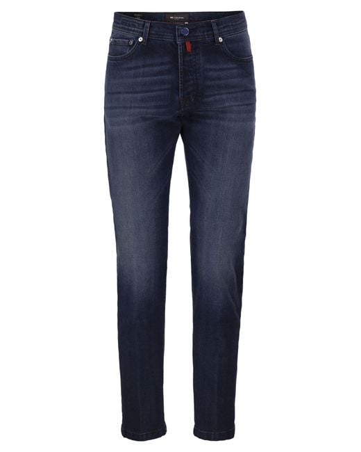 Kiton Blue Five-Pocket Stretch Denim Jeans for men