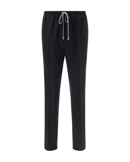 Rick Owens Blue Drawstring Long Pants for men