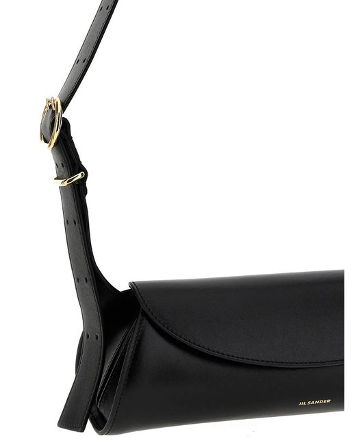 Jil Sander Black Cannolo Small Shoulder Bag