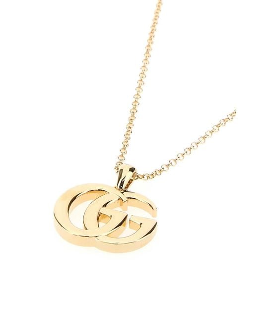 Gucci White Necklace Gg Marmont