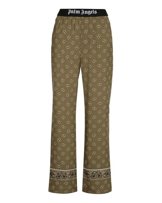 Palm Angels Green Viscose Trousers