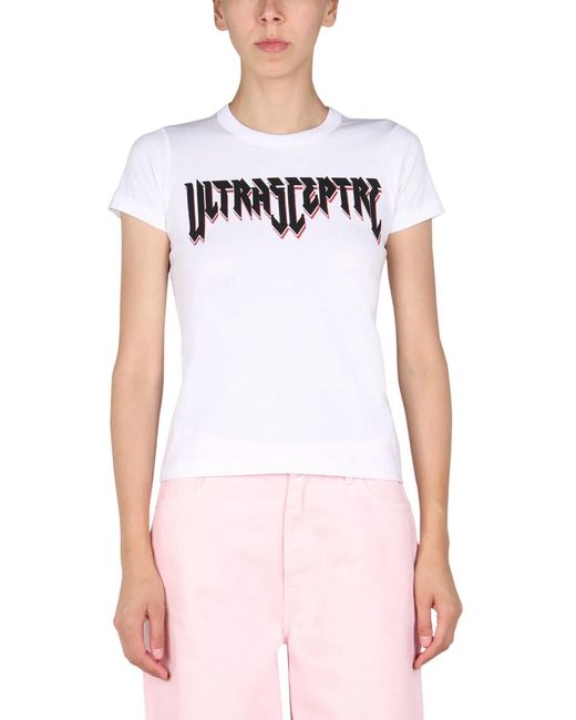 Raf Simons White Logo Print T-Shirt