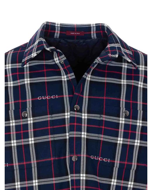 Gucci Blue Jacket With Frontal Buttons Closure for men
