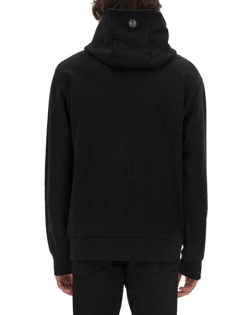 Philipp Plein Black Sweatshirt With Logo for men