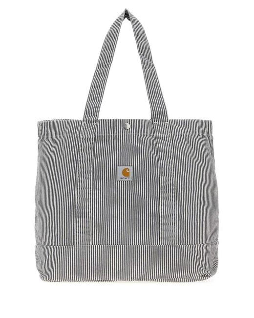 Carhartt Gray Embroidered Canvas Mercer Tote Bag for men