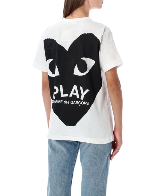 COMME DES GARÇONS PLAY White Back Print Big Heart S/S Tee