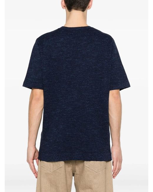Woolrich Blue Cotton And Linen T-Shirt for men