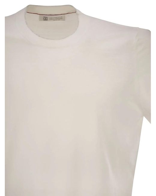 Brunello Cucinelli White Short-Sleeved Cotton Jersey for men