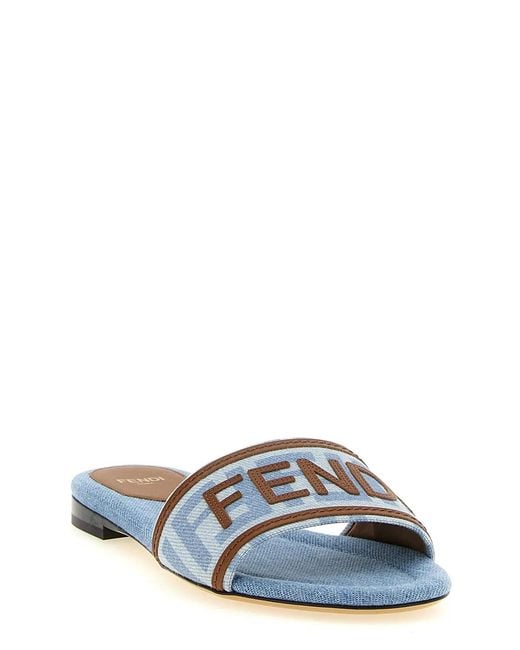 Fendi Blue Denim Sandals