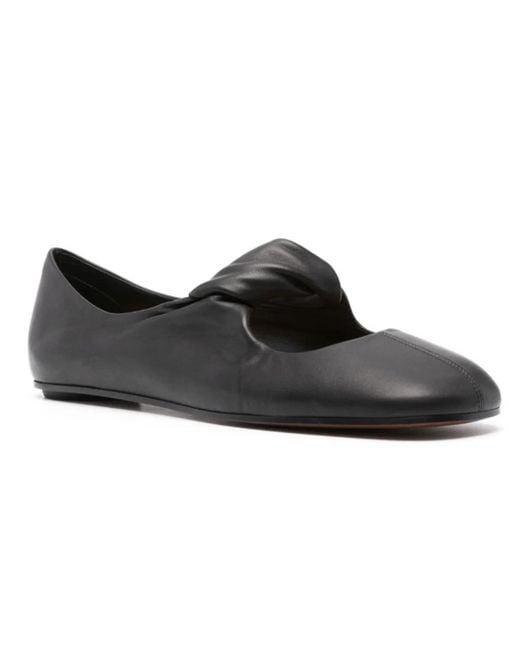McQueen Black Leather Ballarinas For Comfort