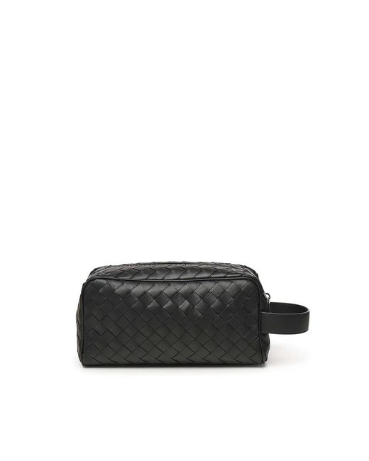 Bottega Veneta Black Intertwined Travel Clutch Bag for men
