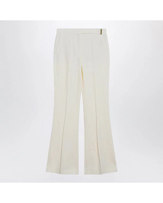 Sportmax White Low-Rise Flare Trousers
