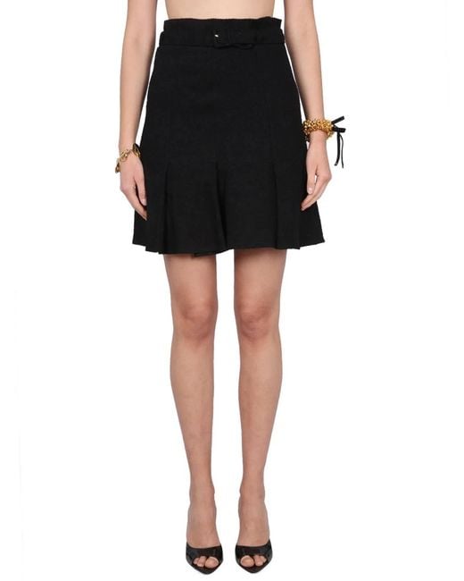 Patou Black Pleated Skirt