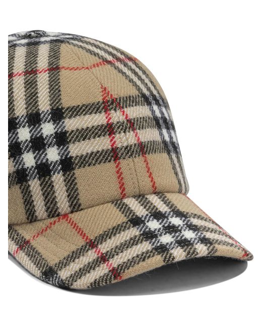 Burberry Gray "Check" Baseball Cap for men