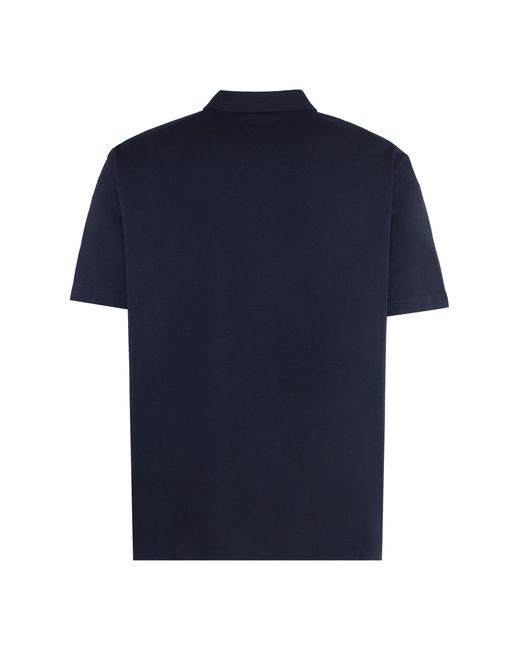 Bottega Veneta Blue Short Sleeve Cotton Polo Shirt for men