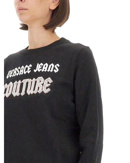 Versace Jeans Couture Black Sweatshirt With Logo