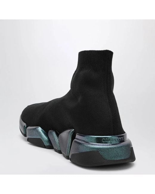 Balenciaga Black Speed 2.0 Iridescent Knit Sneakers for men