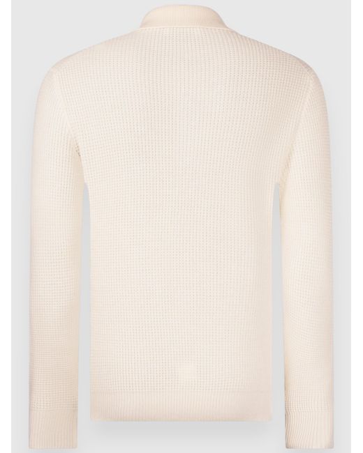 Gran Sasso Natural Waffle Stitch Polo for men