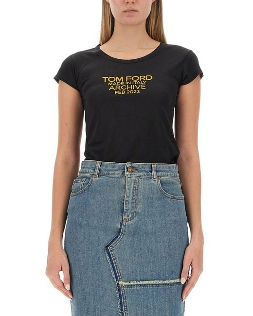Tom Ford Black T-Shirt With Logo