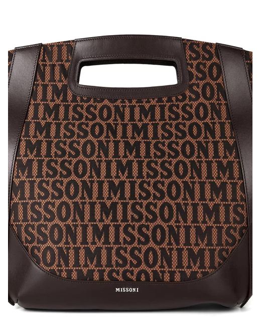 Missoni Brown Logo Tote Shopping Bag