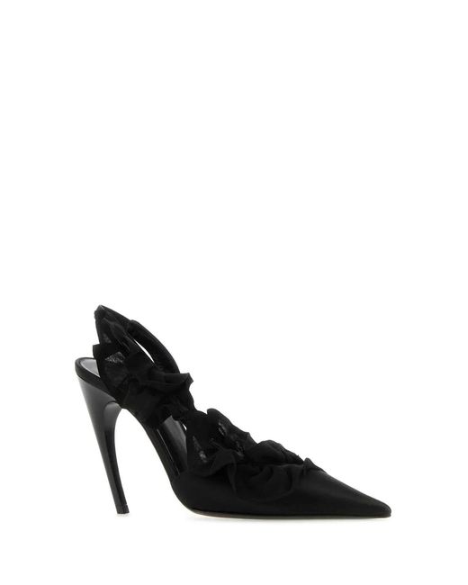 Nensi Dojaka Black Satin Pumps