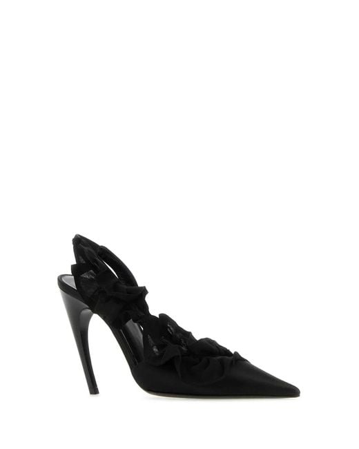 Nensi Dojaka Black Satin Pumps