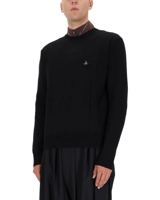 Vivienne Westwood Black Alex Jersey With Logo for men