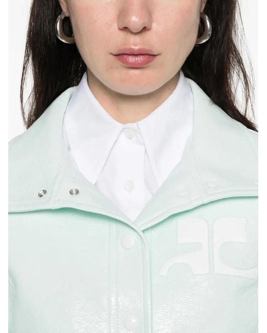 Courreges White Courregès Reedition Vinyl Jacket With Buttoned Collar