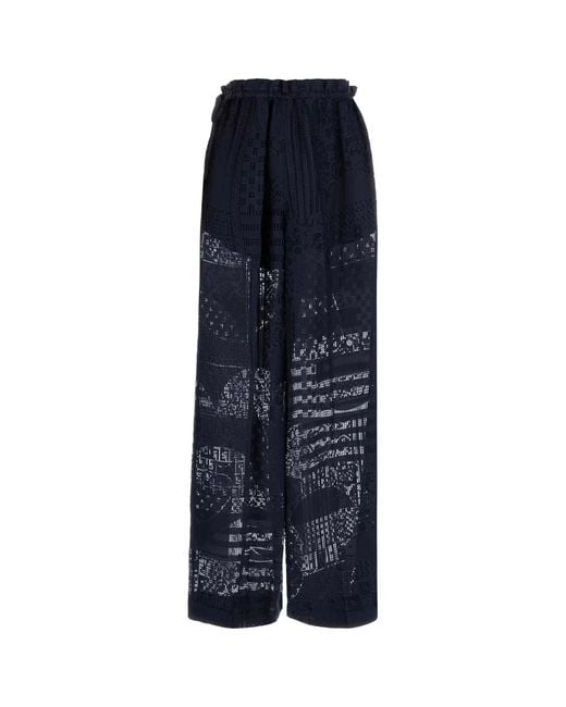 Fendi Blue Pantalone Patchwork Devo