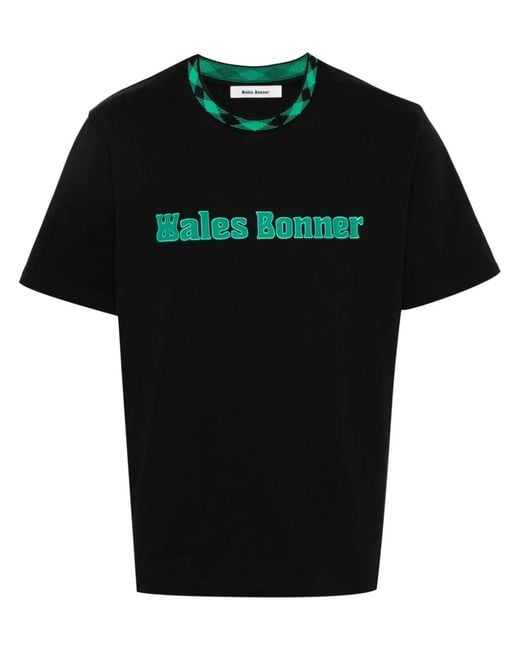 Wales Bonner Black Cotton T Shirt for men
