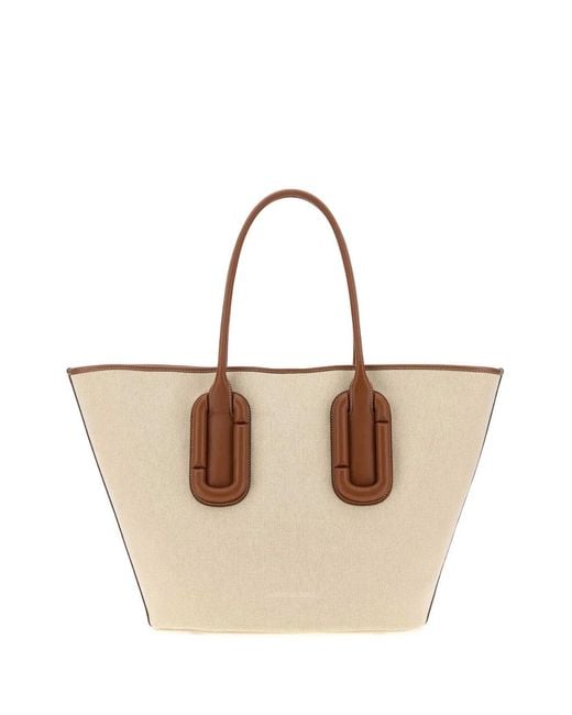 Marc Jacobs Natural Sand Canvas Large Babe Shopping Handbag
