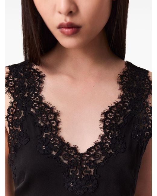 Stella McCartney Black Lace-Trimmed Top